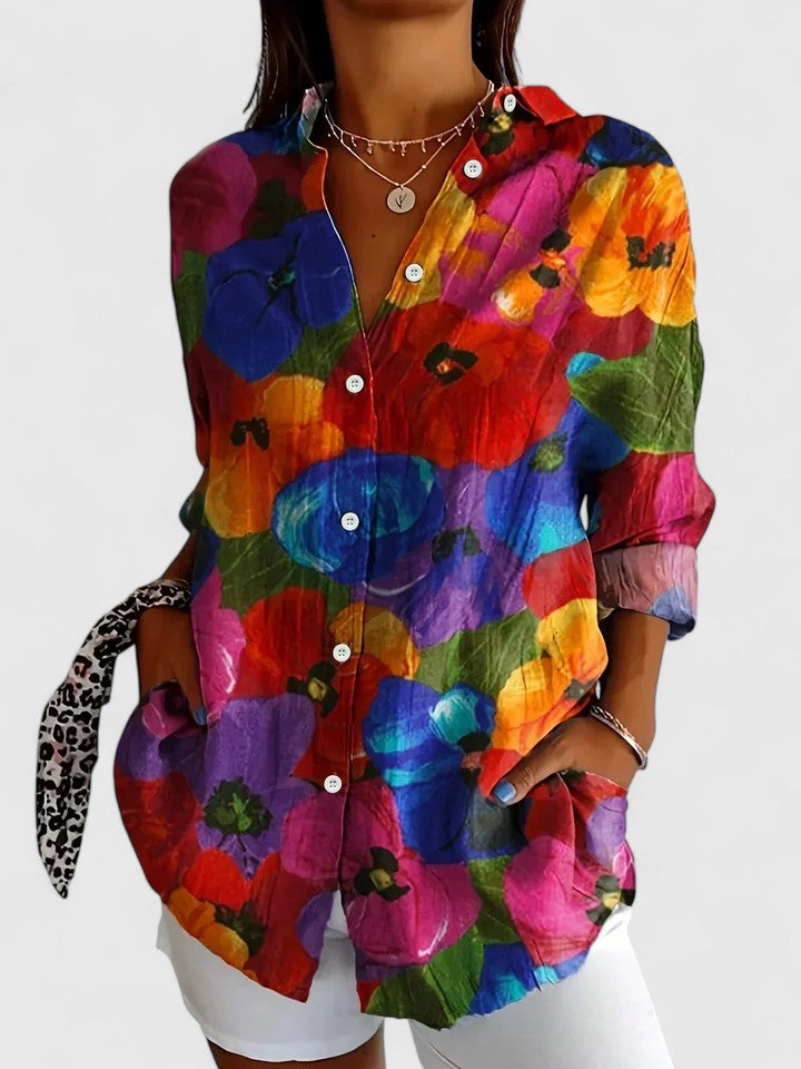 Rosa | Blouse met Artistieke Bloemenprint