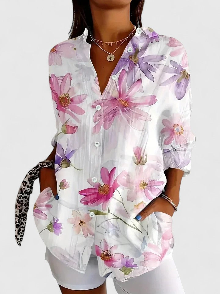 Rosa | Blouse met Artistieke Bloemenprint